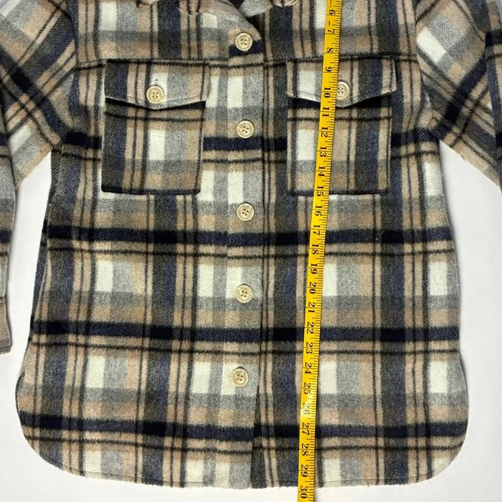 Evereve Plaid Button Front Shacket Jacket Women’s Size S - Picture 6 of 9